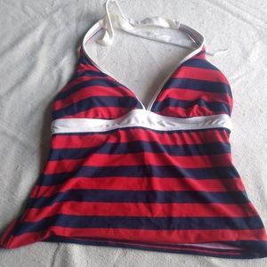 American Living Red White Blue Halter Top Size 10